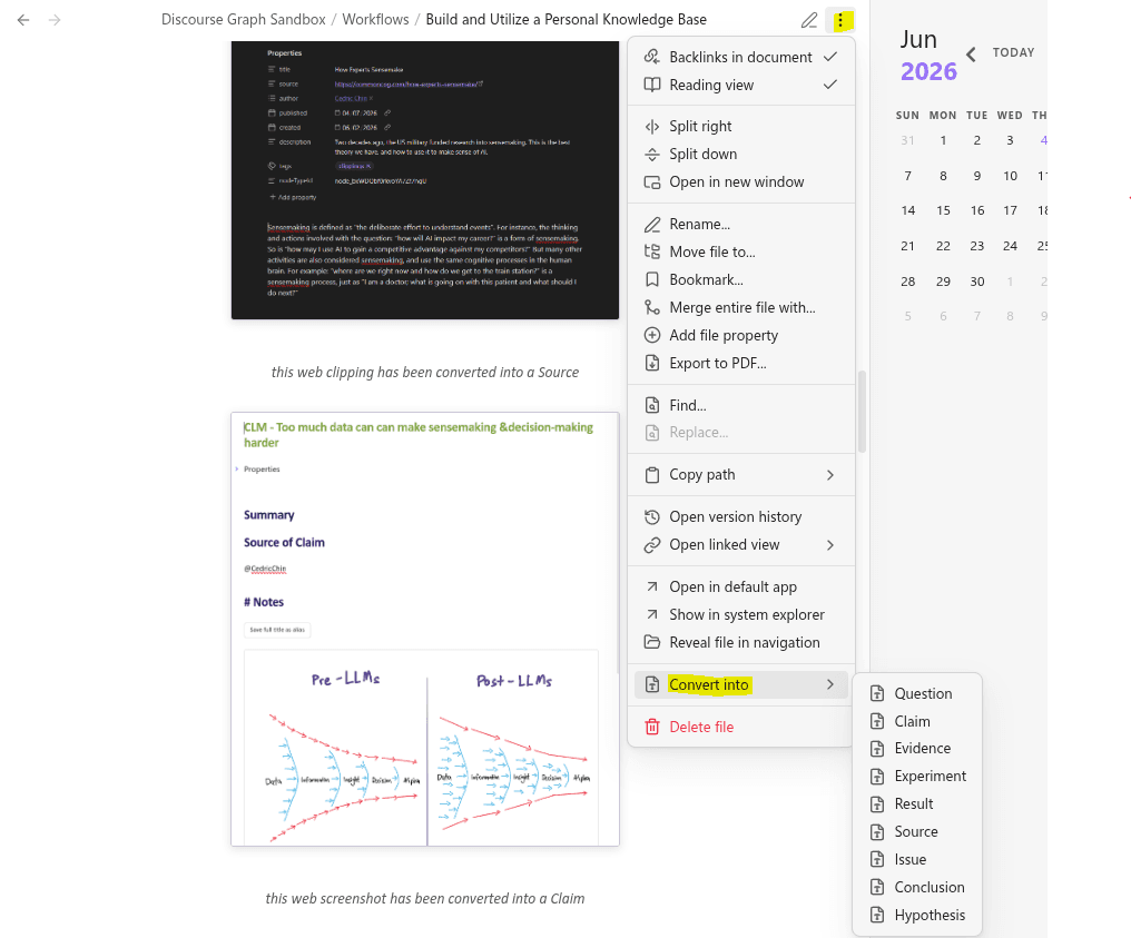 convert menu